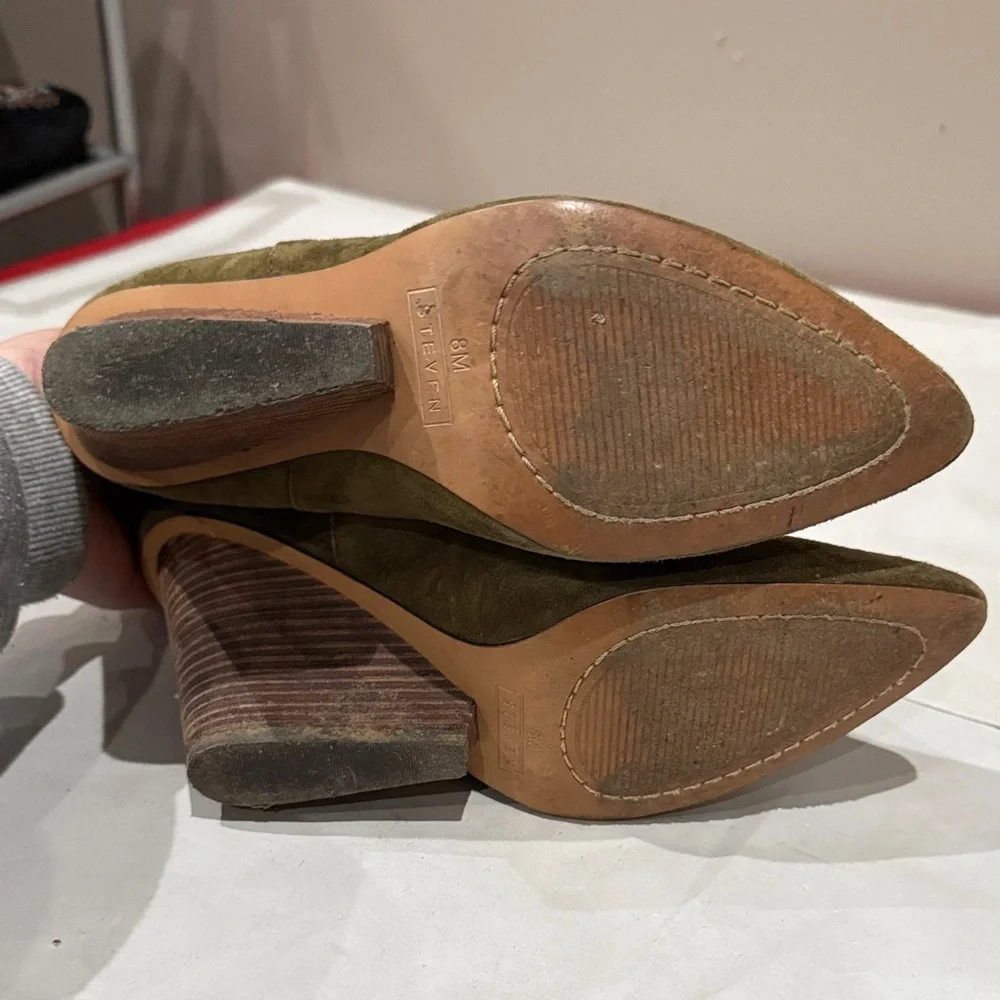 Steven By Steve Madden Khaki Suede Ankle Boots - Picture 5 of 5